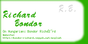 richard bondor business card